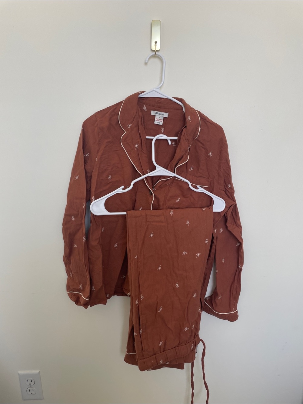Madewell Bow Long Sleeve Pajama Set